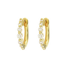 JEWELRY Small Prong Set Diamond Hoop Earring Pair in Yellow Gold Three Stories Jewelry