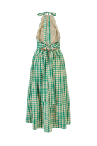 DRESSES/JUMPSUITS Halter in the Name of Love Dress in Green Check Rosie Assoulin