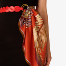 ACCESSORIES Leather Belt Handle in Red Inoui Editions