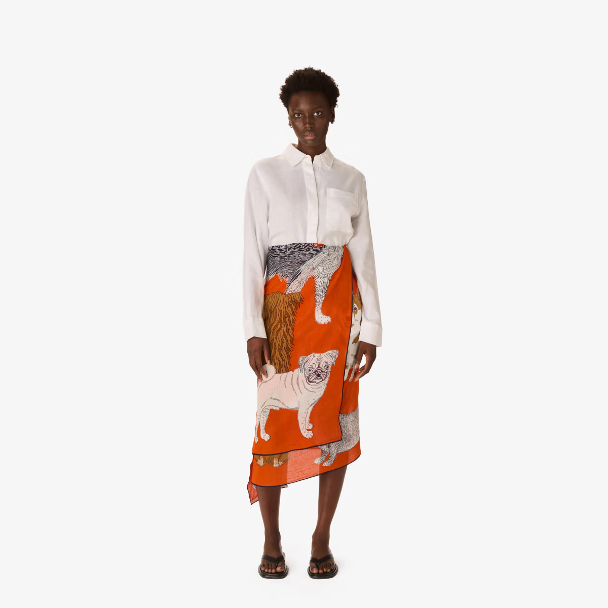ACCESSORIES Cotton Toutou Scarf in Orange Inoui Editions