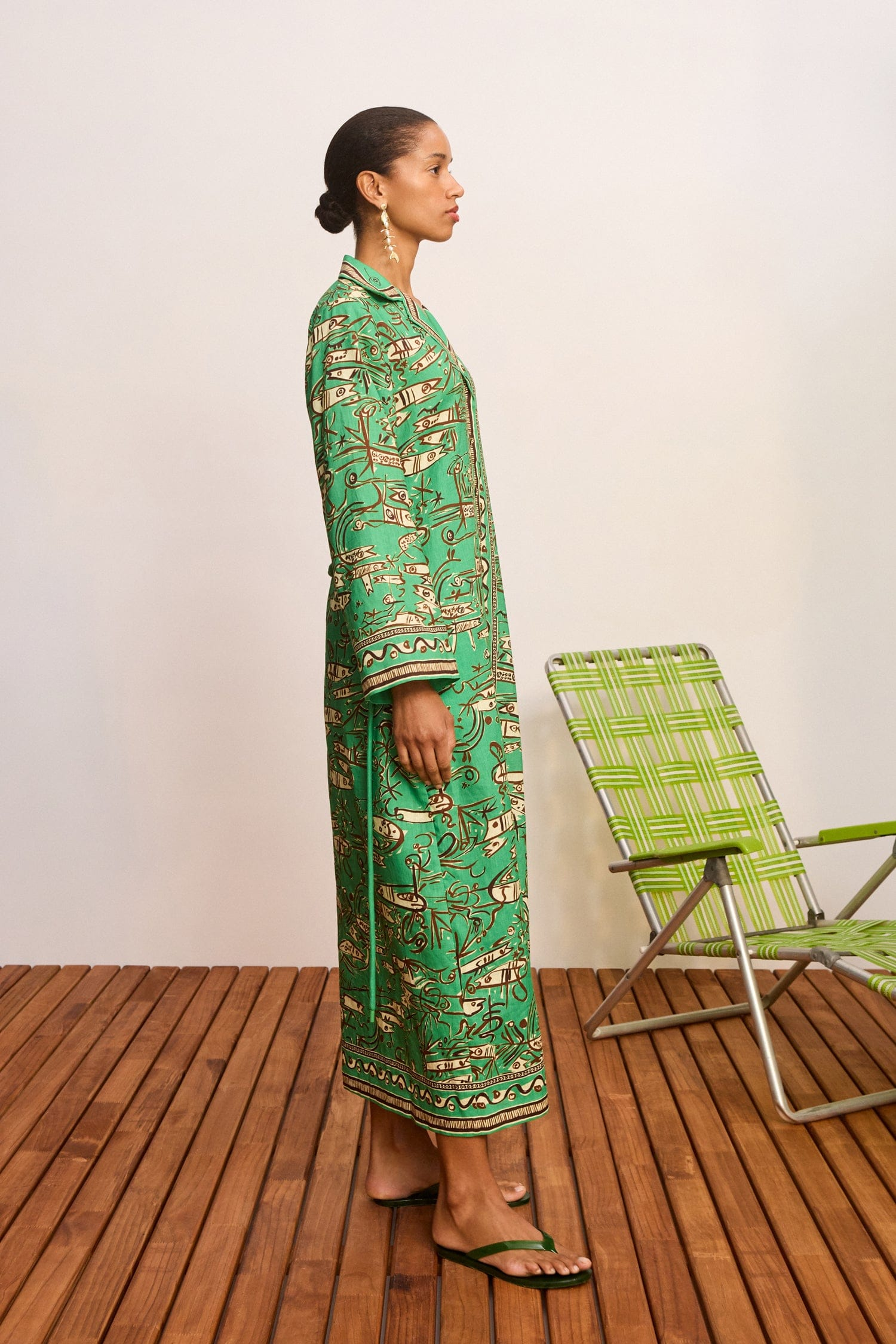 DRESSES/JUMPSUITS Fish Sticks Shirtdress in Green Alemais
