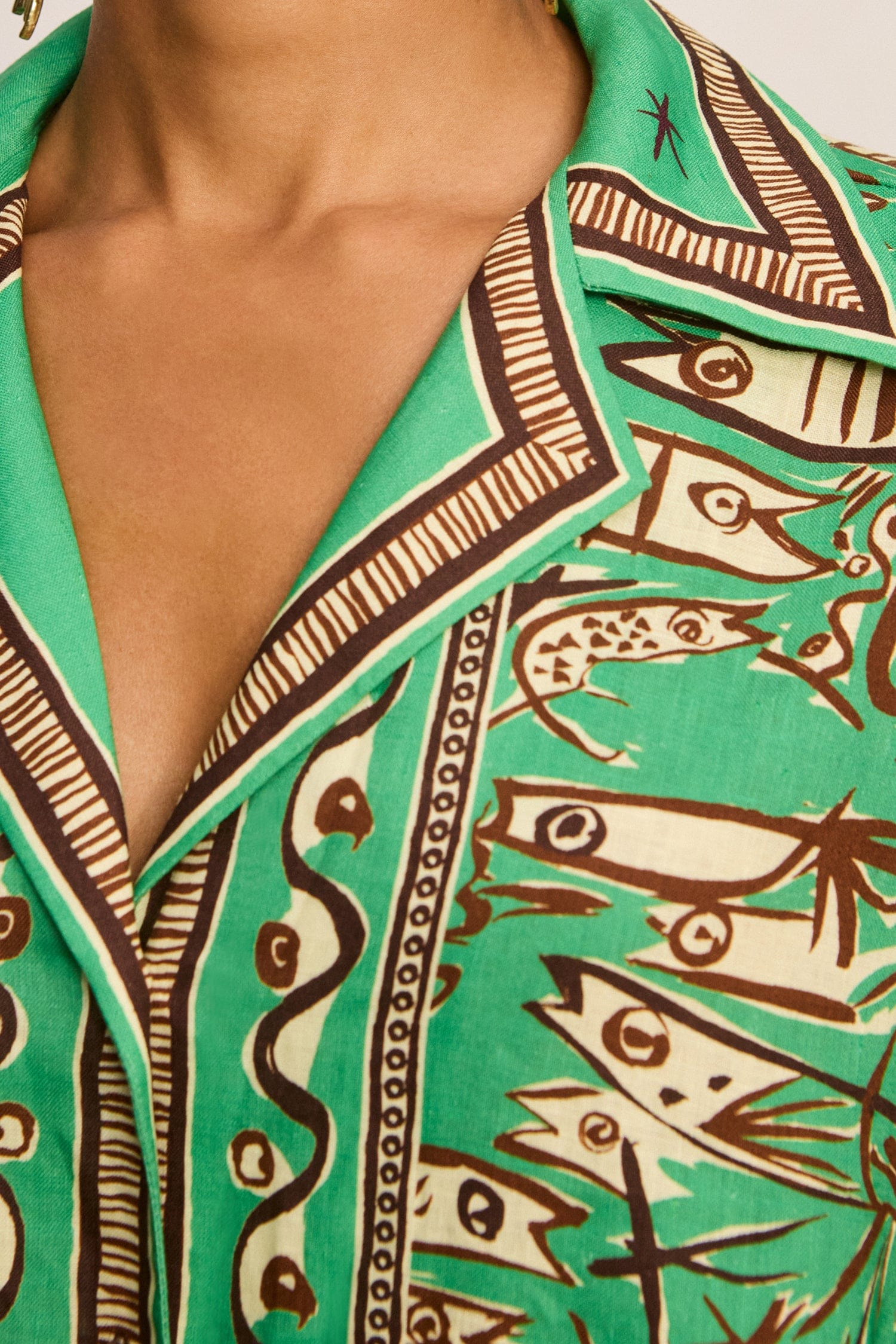DRESSES/JUMPSUITS Fish Sticks Shirtdress in Green Alemais