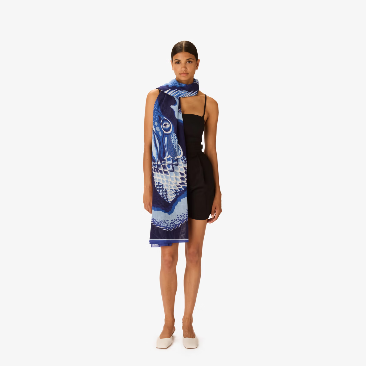 ACCESSORIES Croco Scarf in Navy Inoui Editions