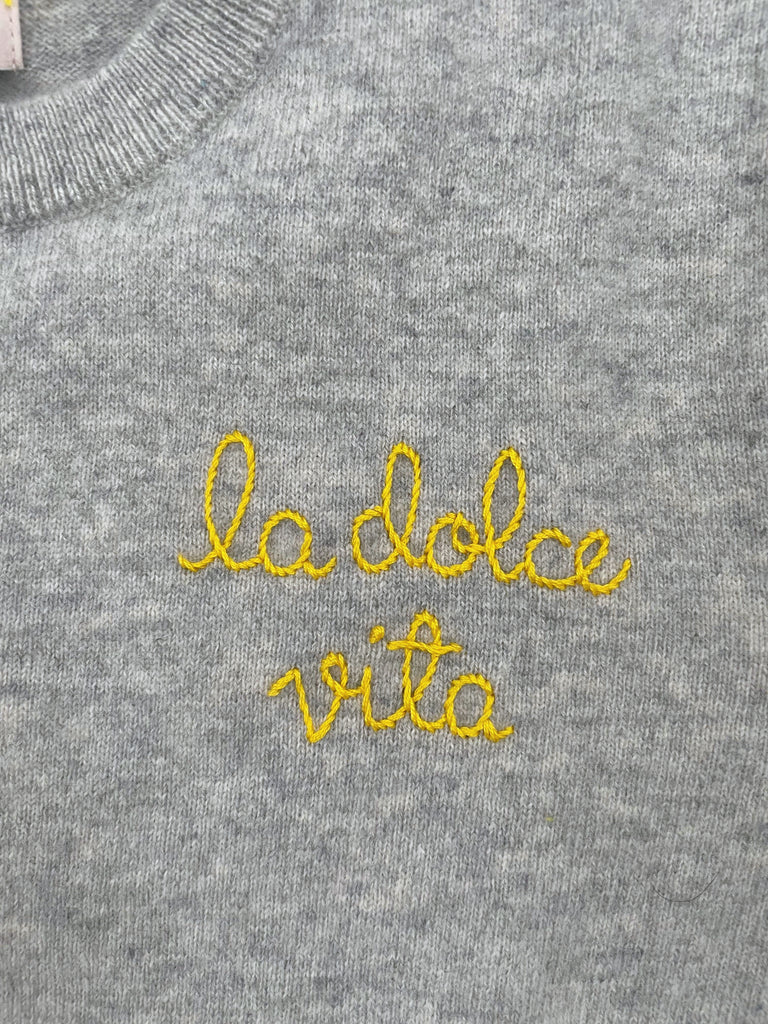 SWEATERS "La Dolce Vita" Cardigan in Smoke Lingua Franca NYC