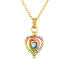 JEWELRY MEDIUM SPINNING DIAMOND, SAPPHIRE, & TURQUOISE HEART PENDANT Three Stories Jewelry