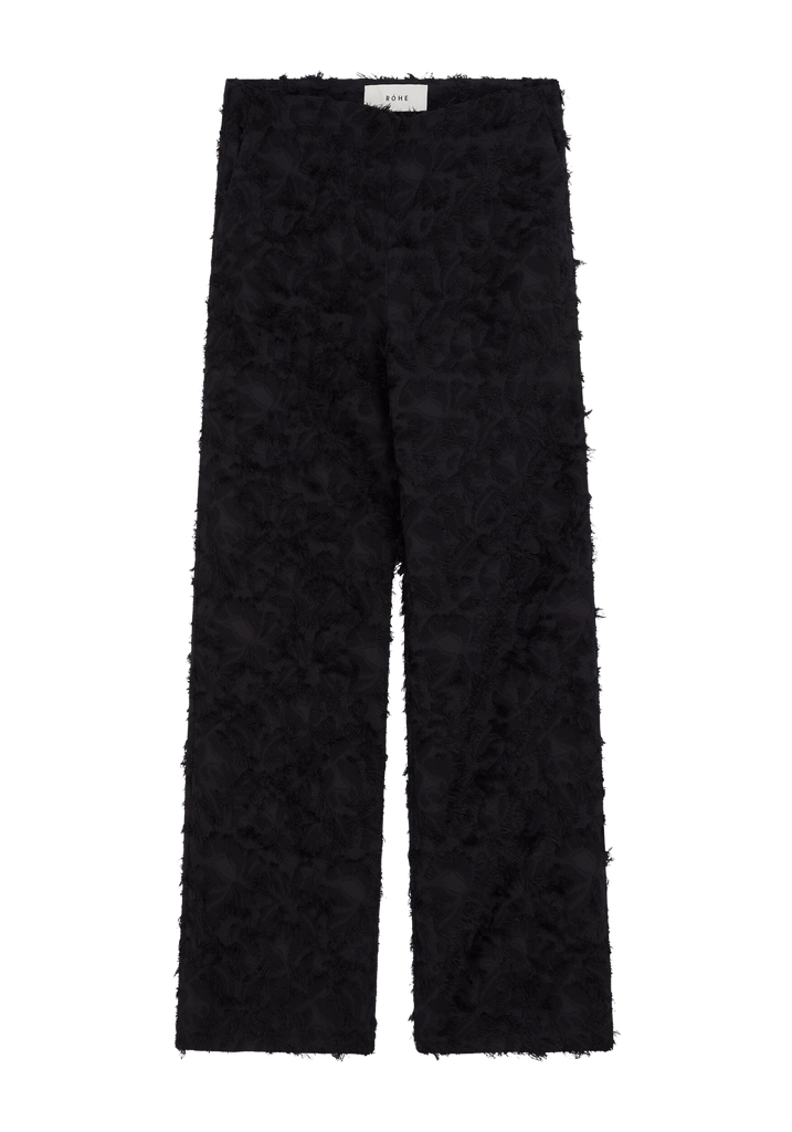 Pants Rohe Fringed Jacquard Trousers in Noir Rohe