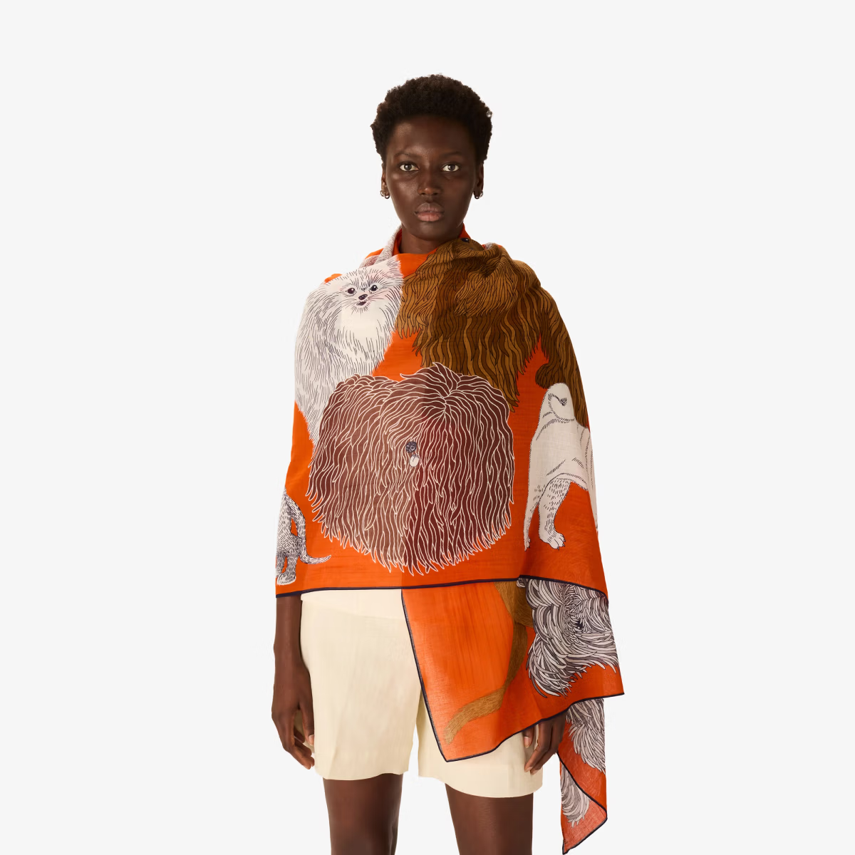 ACCESSORIES Cotton Toutou Scarf in Orange Inoui Editions