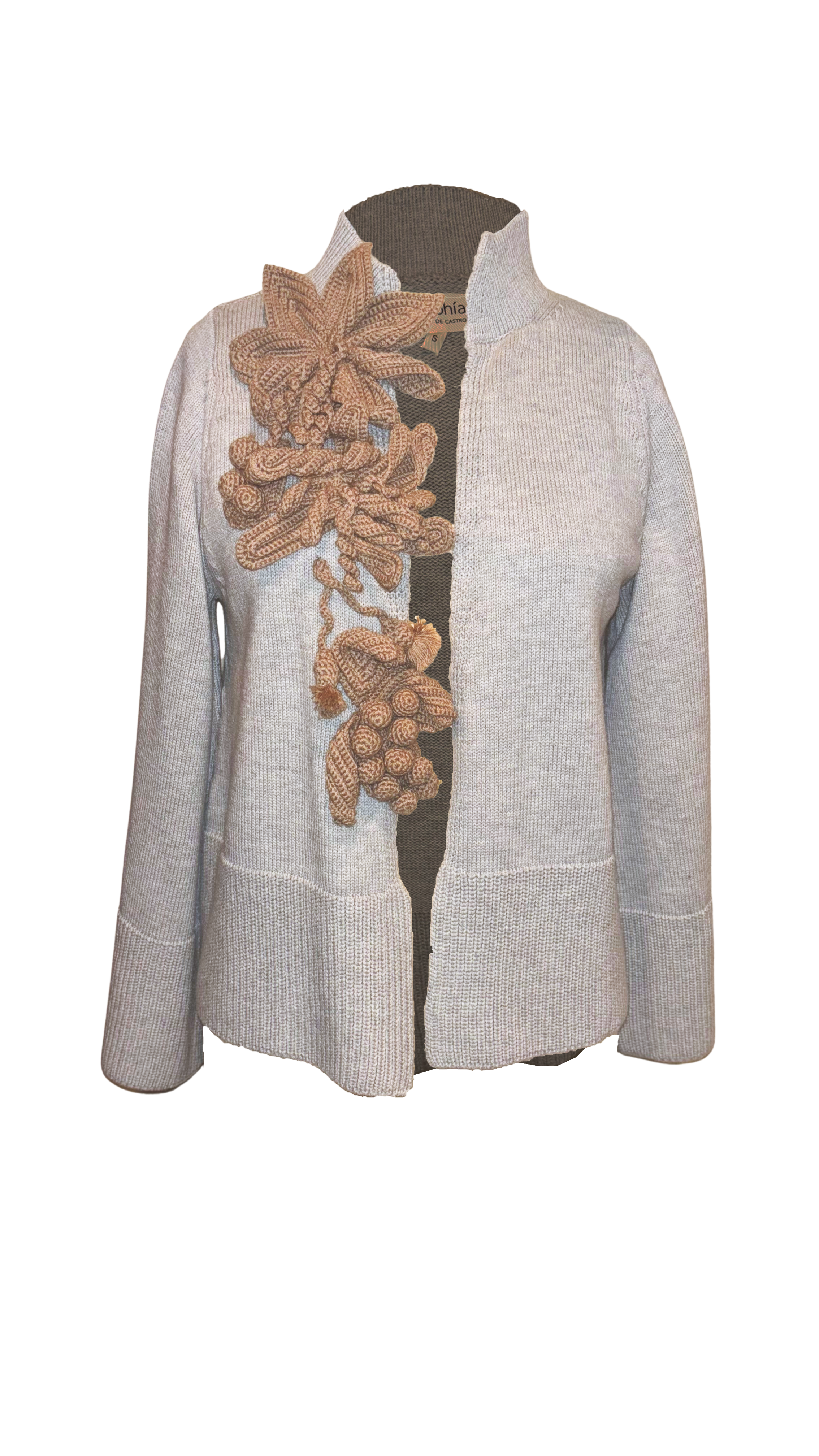 SWEATERS Cotton Floral Cardigan in Pearl Psophia