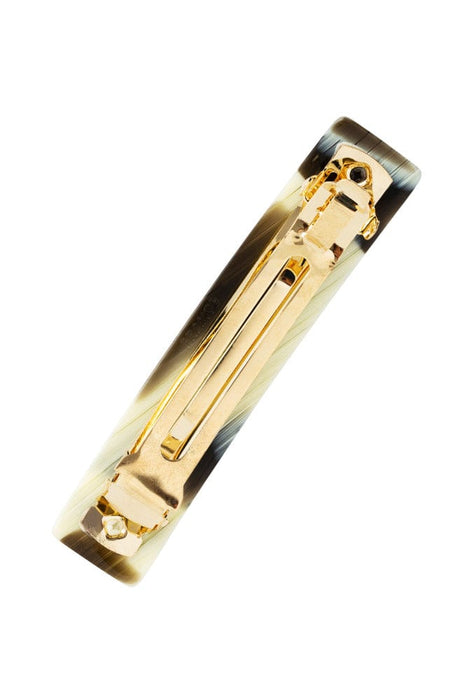 ACCESSORIES Classic Rectangle Barrette in Black Horn The Finest Accessories