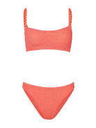 LINGERIE/PJ/SWIM Phoebe Underband Bikini in Metallic Coral Hunza G