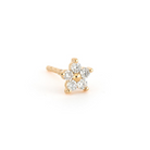 JEWELRY Single Diamond Prong Flower Stud in Yellow Gold Three Stories Jewelry