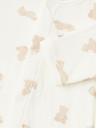 CHILDREN'S APPAREL Baby Teddy Bear Front Snap Footie in White Petit Bateau