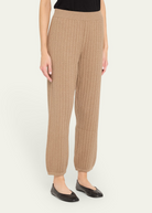 LOUNGE Georgia Cable Joggers in Light Camel Simkhai