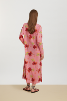 LINGERIE/PJ/SWIM Long Open Kurta Robe in Pink Ibisco Lisa Corti