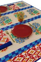 HOME DECOR Small Square Tablecloth in Positano Red Tiles Lisa Corti