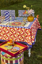 HOME DECOR Small Square Tablecloth in Positano Red Tiles Lisa Corti