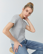 TEES/TANKS BROOKLYN TEE IN HEATHER GREY Wheat
