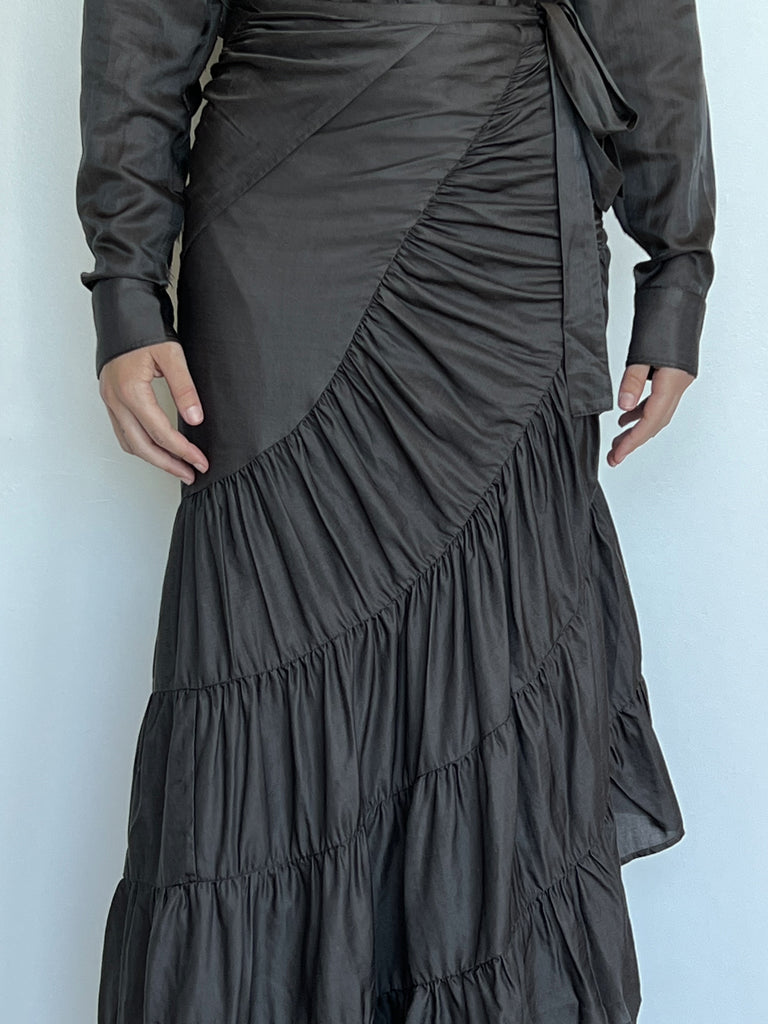 Skirts Brazeau Tricot Flamenco Skirt in Iron Brazeau Tricot