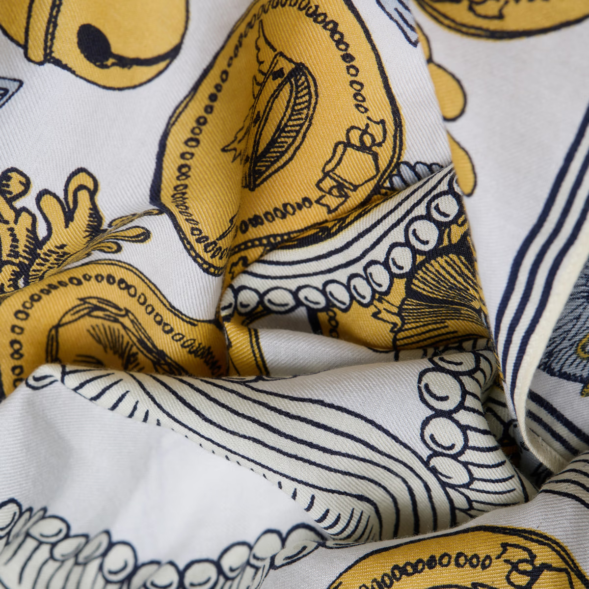 ACCESSORIES Octopus Square Scarf in White Inoui Editions