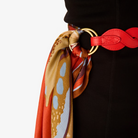 ACCESSORIES Leather Belt Handle in Red Inoui Editions
