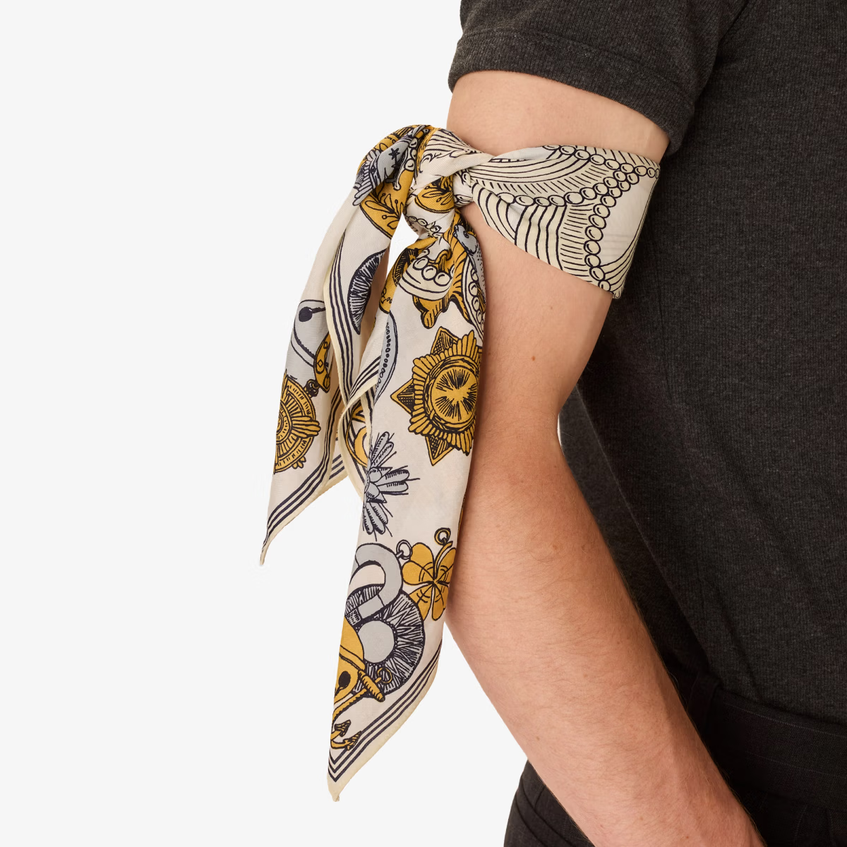 ACCESSORIES Octopus Square Scarf in White Inoui Editions