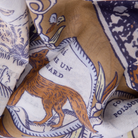 ACCESSORIES Cotton Chance Square Scarf in Golden Brown Inoui Editions