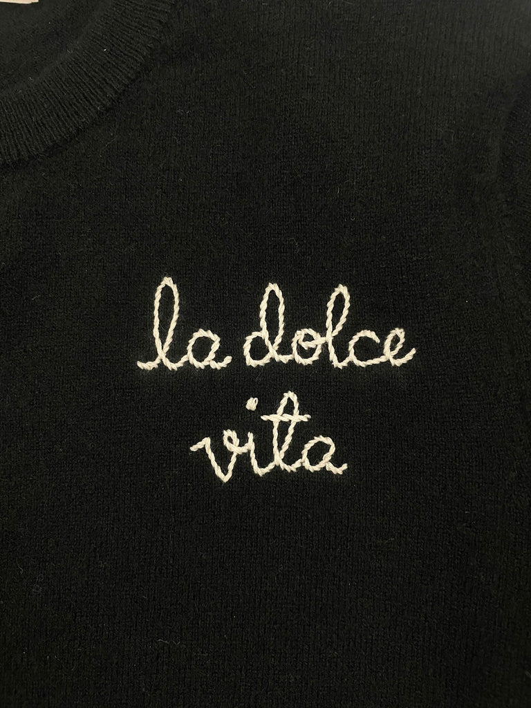 SWEATERS "La Dolce Vita" Cardigan in Black Lingua Franca NYC