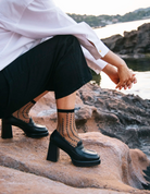 ACCESSORIES Crescent Dunes Socks in Black Atelier St Eustache