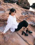 ACCESSORIES Crescent Dunes Socks in Black Atelier St Eustache