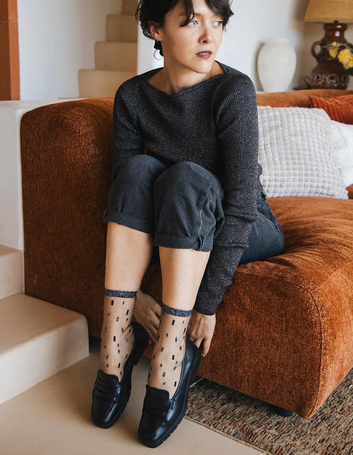 ACCESSORIES Giboulees Socks in Argentees Atelier St Eustache