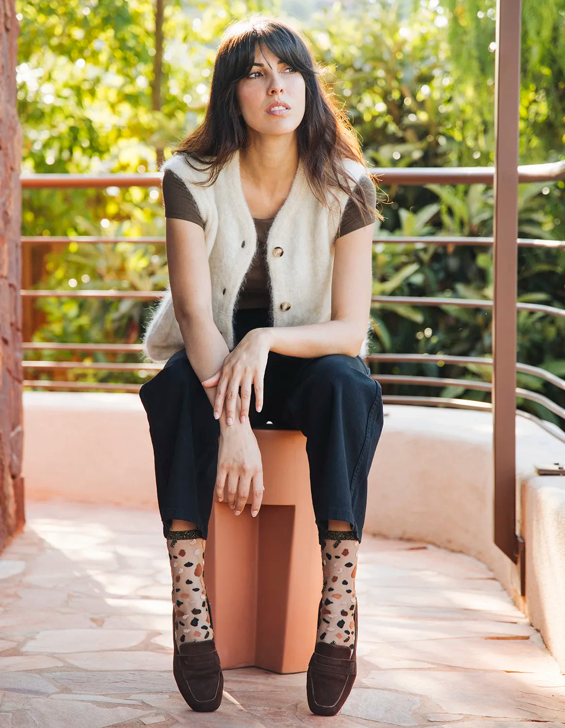 ACCESSORIES Lac Givre Socks in Brune Atelier St Eustache