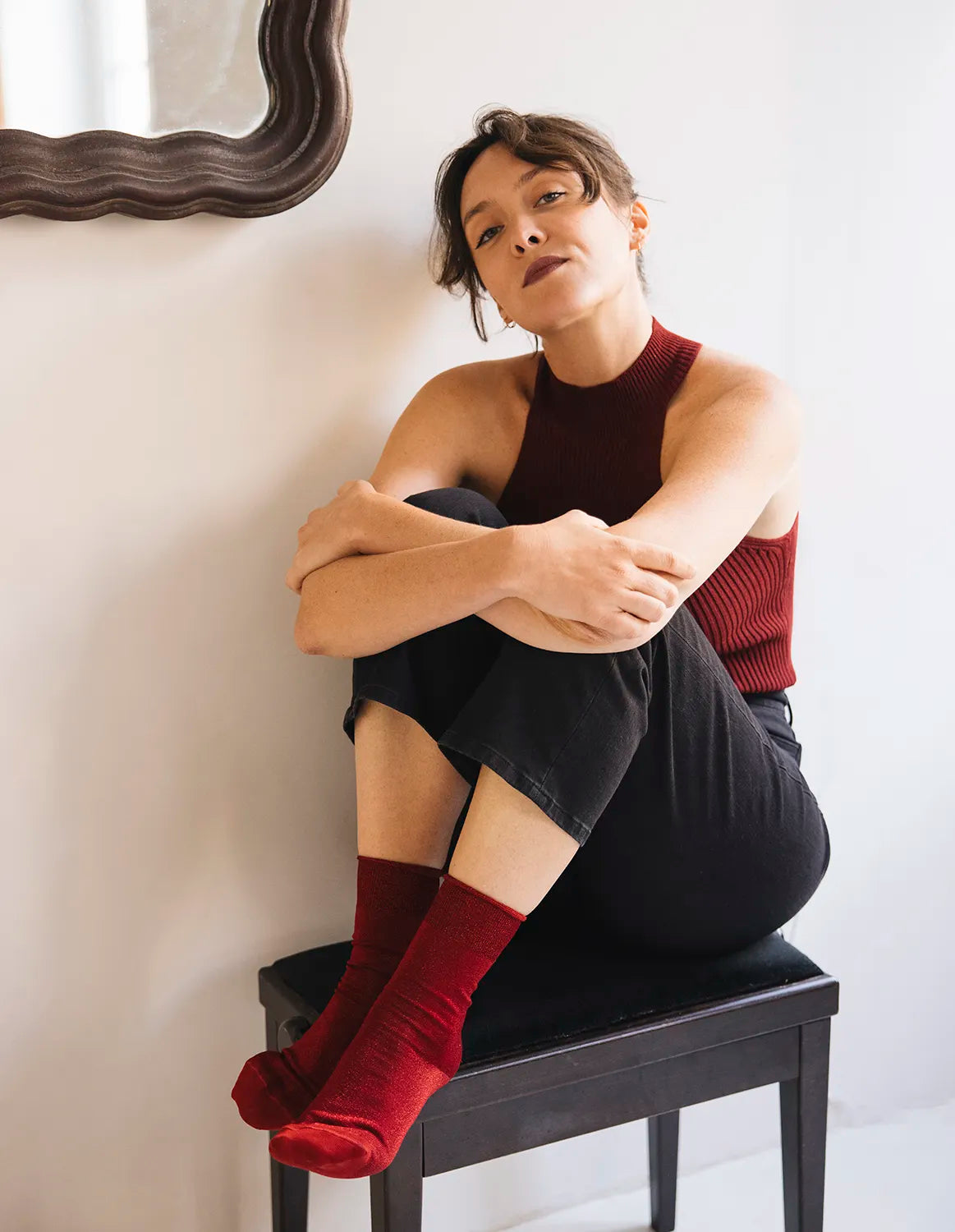 ACCESSORIES Tango Socks in Red Atelier St Eustache