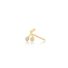 JEWELRY Single Diamond Mini Cherry Stud Earring in Yellow Gold EF Collection