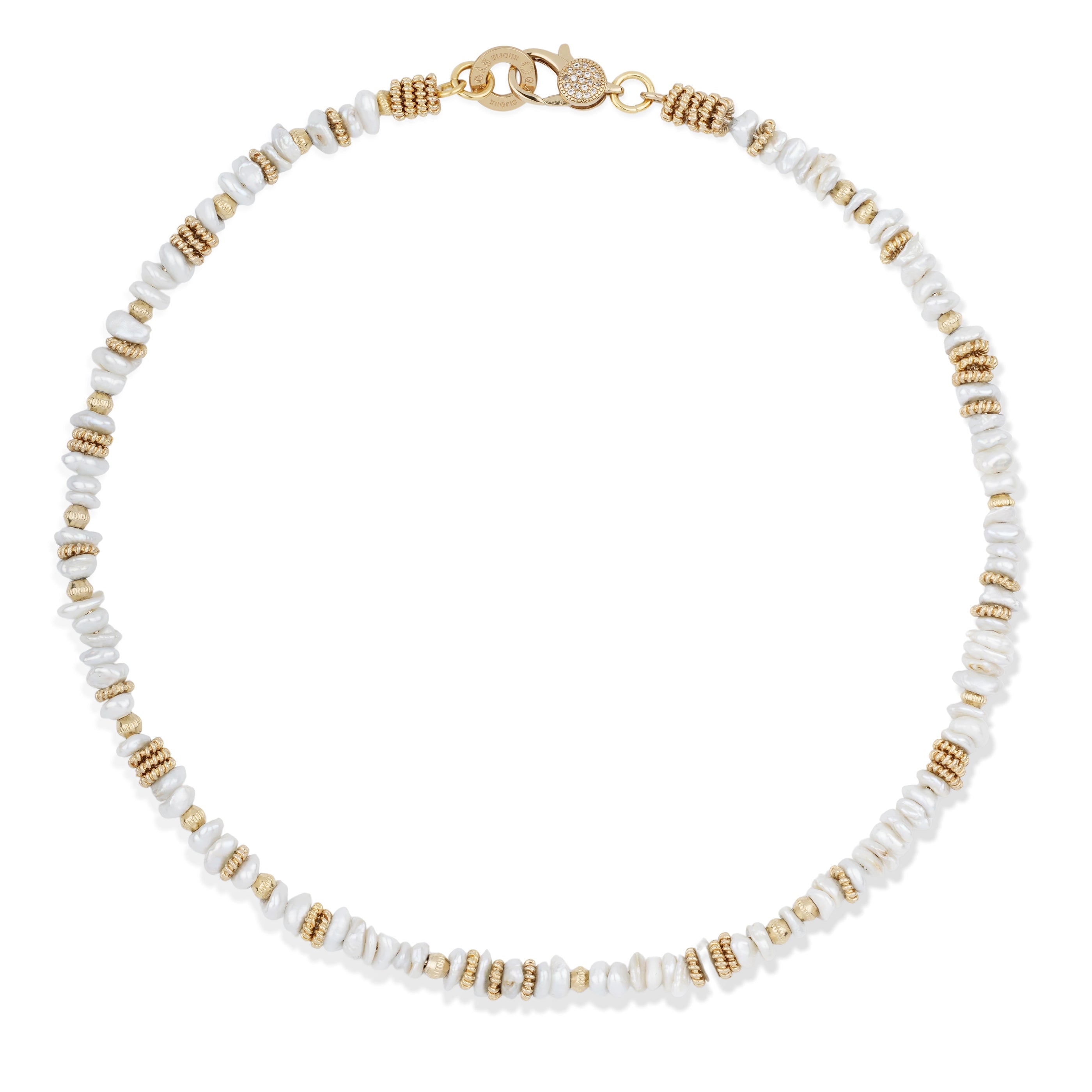 FASHION JEWELRY Mini Aloha Necklace in Gold & Pearl GAS Bijoux
