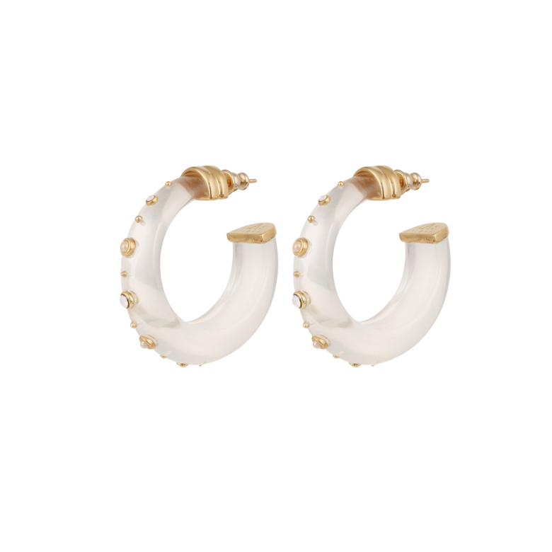 Earrings Gas Bijoux Abalone Hoop in Celeste GAS Bijoux