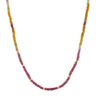 JEWELRY DELICATE MULTI-COLORED SAPPHIRE BEADED NECKLACE Three Stories Jewelry
