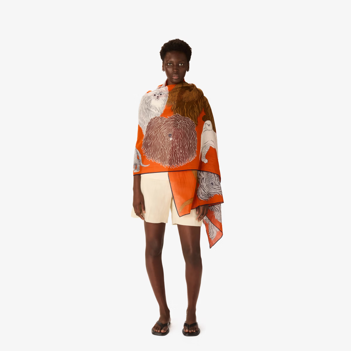 ACCESSORIES Cotton Toutou Scarf in Orange Inoui Editions