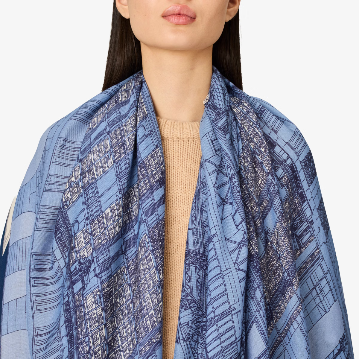 ACCESSORIES Vivienne Scarf in Blue Inoui Editions