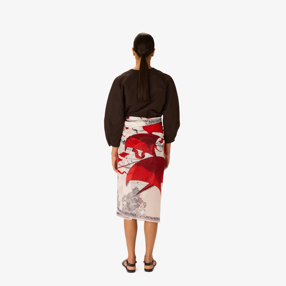 ACCESSORIES Des Rives Et Des Rives Scarf in Red Inoui Editions