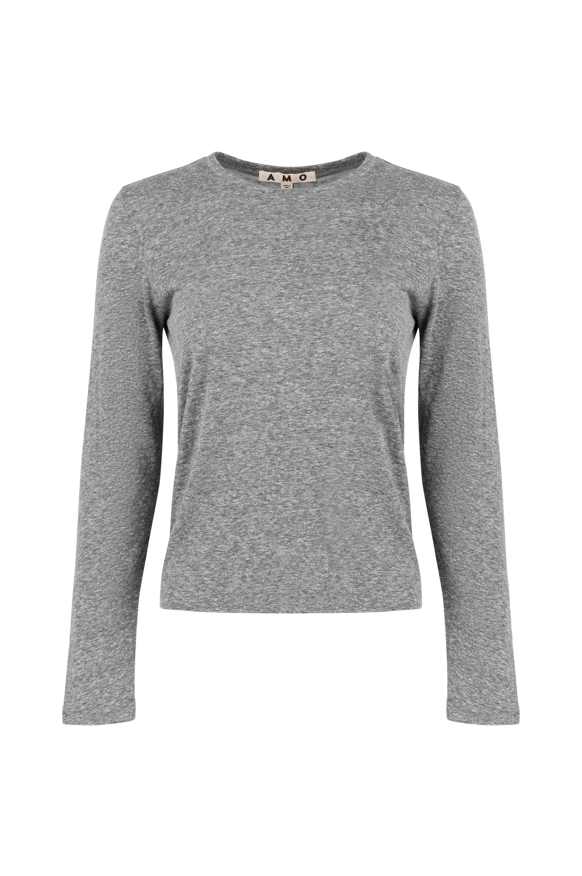 BLOUSES/SHIRTS/TOPS Drew Long Sleeve Tee in Heather Grey AMO