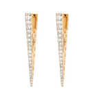 JEWELRY ELONGATED DIAMOND "V" HOOP EARRING PAIR in yellow gold Three Stories Jewelry