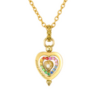 JEWELRY MEDIUM SPINNING DIAMOND, SAPPHIRE, & TURQUOISE HEART PENDANT Three Stories Jewelry