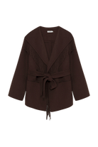 COATS/JACKET Rowen Fringe Jacket in Chocolate Simkhai
