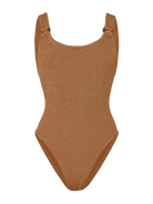 LINGERIE/PJ/SWIM Domino Swimsuit in Metallic Cocoa Hunza G