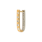 JEWELRY SINGLE WHITE & YELLOW DOUBLE SIDED CURVED DIAMOND HOOP Three Stories Jewelry