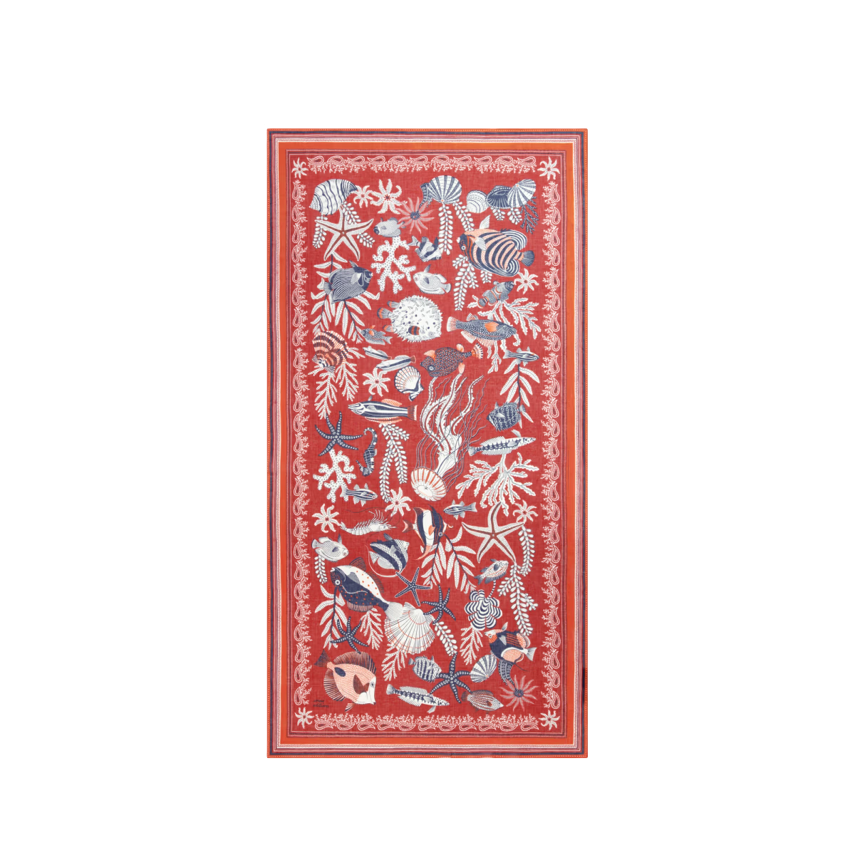 ACCESSORIES Neptune Scarf in Red Inoui Editions