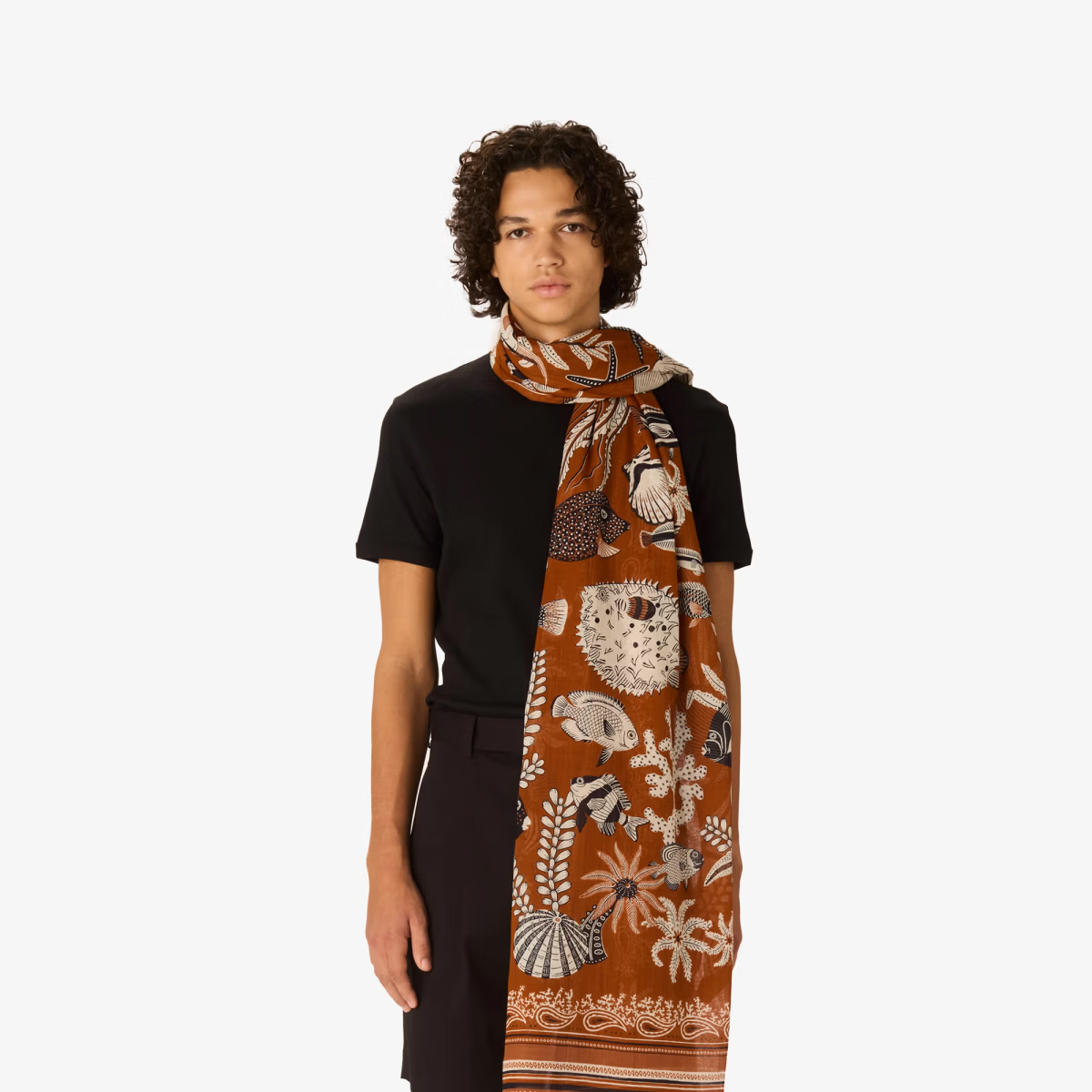 ACCESSORIES Neptune Scarf in Golden Brown Inoui Editions
