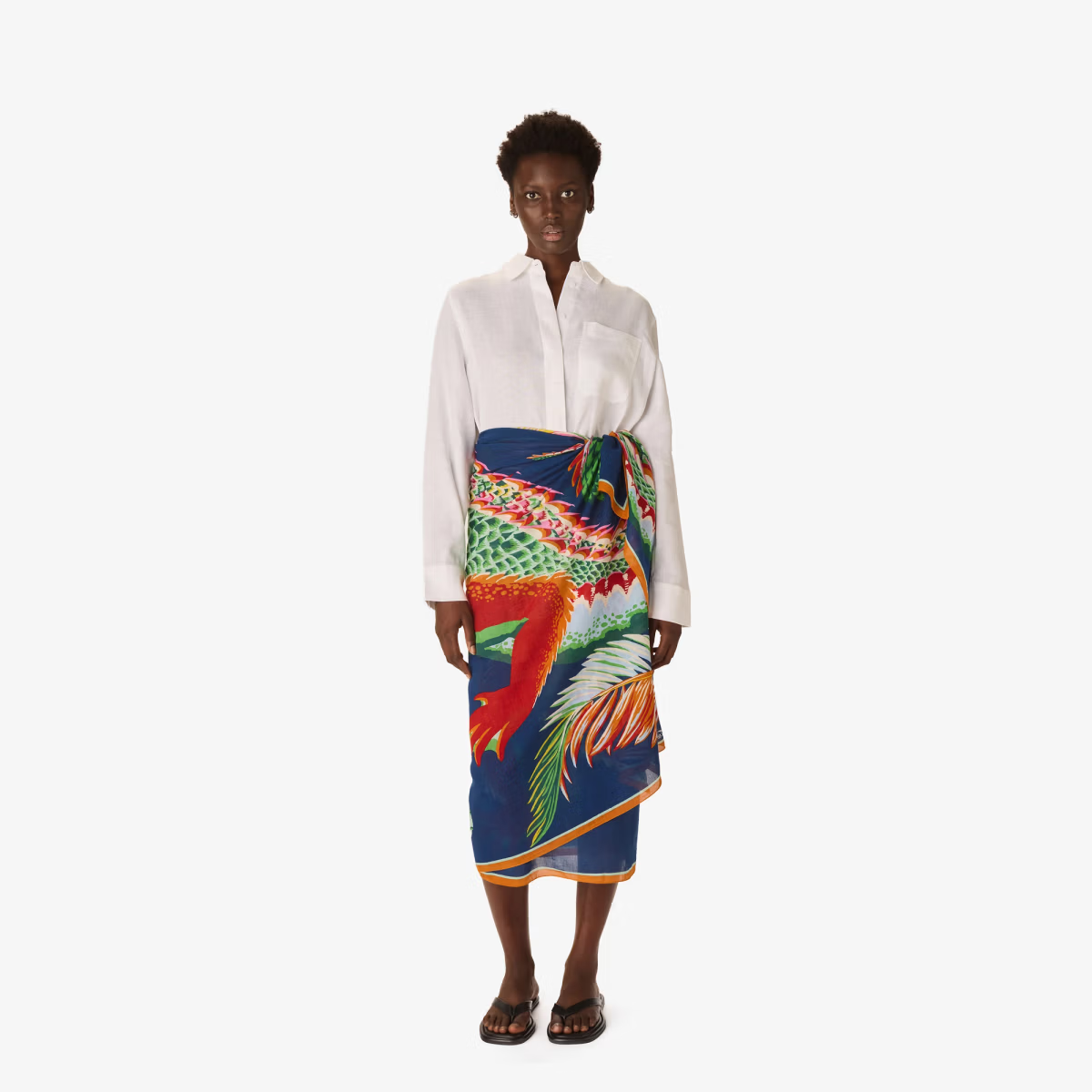 ACCESSORIES Croco Scarf in Duck Blue Inoui Editions