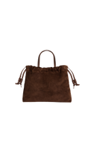 HANDBAGS Medium Asisi Tote in Chocolate Suede Lemiz