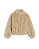 COATS/JACKET Iris Shaved Mink Bomber in Latte Multi Apparis